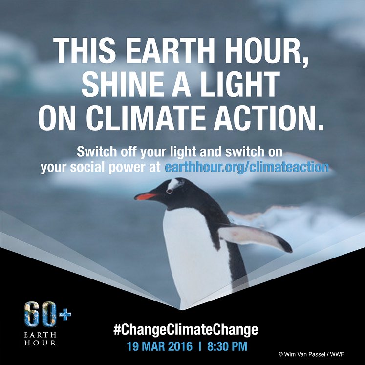 Join me this Earth Hour March 19, 8:30 pm and #ChangeClimateChange. Visit https://t.co/iMPqkCBIcZ @WWF https://t.co/oa5gNy1Vwe