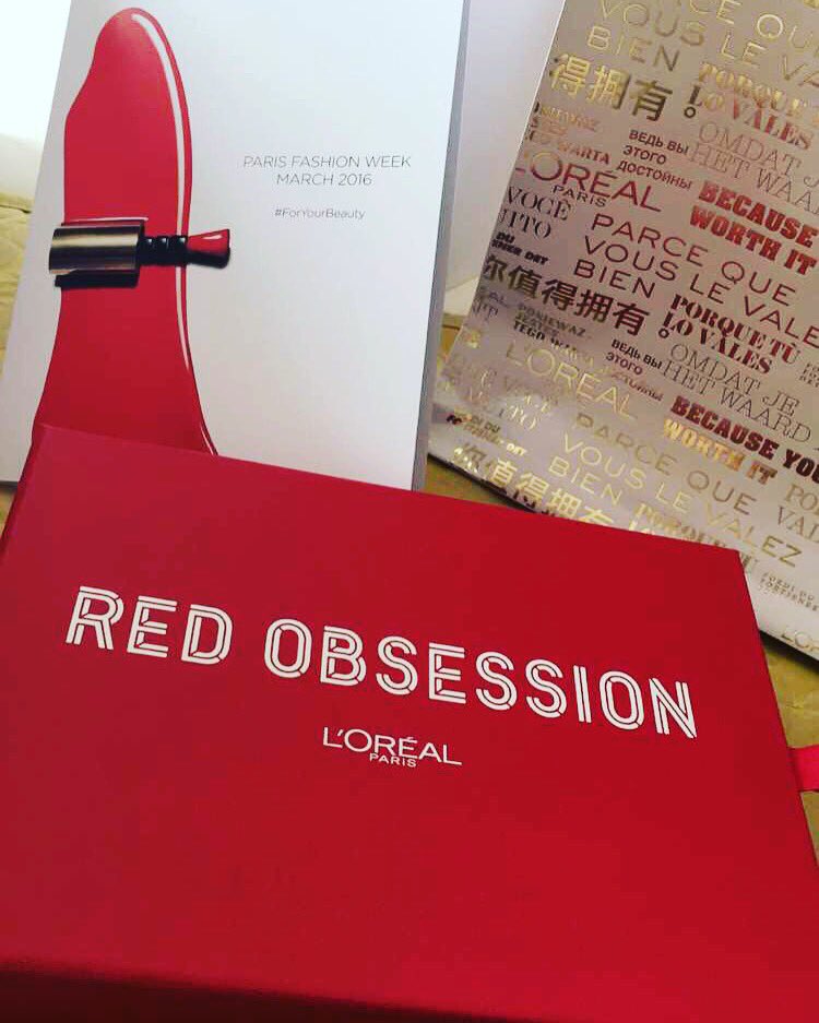So excited for the  L'Oreal Red Obsession party tonight! #ForYourBeauty #ParisFashionWeek @lorealparis https://t.co/dY2wGgrffn