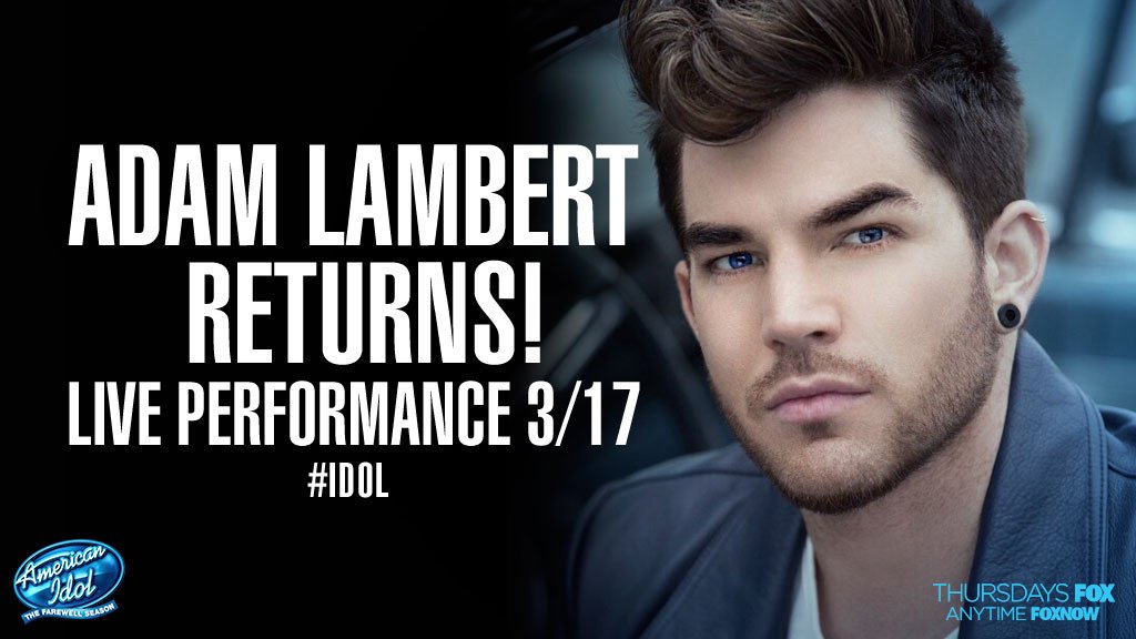 RT @AmericanIdol: RETWEET if you're counting the minutes until @adamlambert returns to the #Idol stage on March 17! https://t.co/4NMWVTWnpM