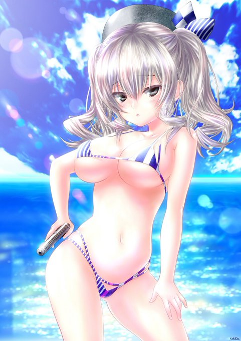 ローソン水着の鹿島さんです^^ 差分アリですので、ぜひpixivにお越しくださいね♡#艦これ #鹿島 #ビキニ #ローソ ローソン水着の鹿島さんです^^ 差分アリですので、ぜひpixivにお越しくださいね♡#艦これ #鹿島 #ビキニ #ローソ