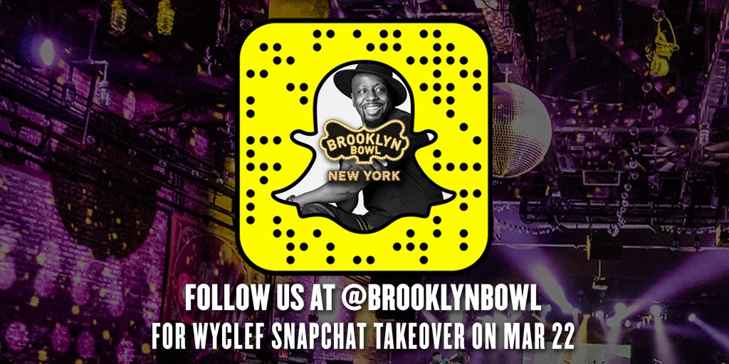 Follow Brooklyn Bowl on Snapchat for my Snapchat takeover on MAR 22! Get your tickets at https://t.co/rsSiXgThrb https://t.co/6EQTaYC3Uk