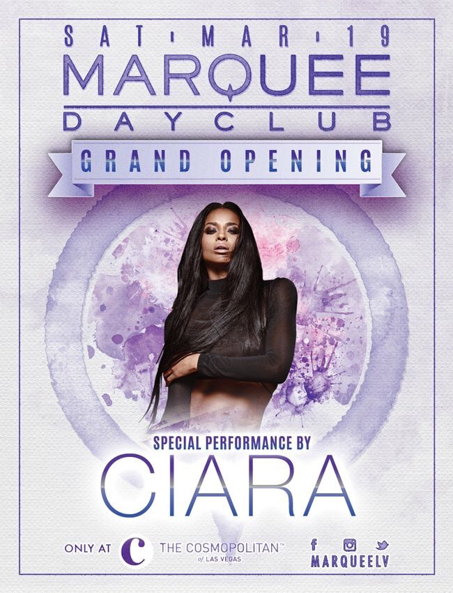 Vegas! Ciara will be rockin' @marqueelv’s #MarqueeDayclub this Sat! Tix: https://t.co/bmYLcjnMq1 -Team Ciara- https://t.co/kxgXM4cI3P