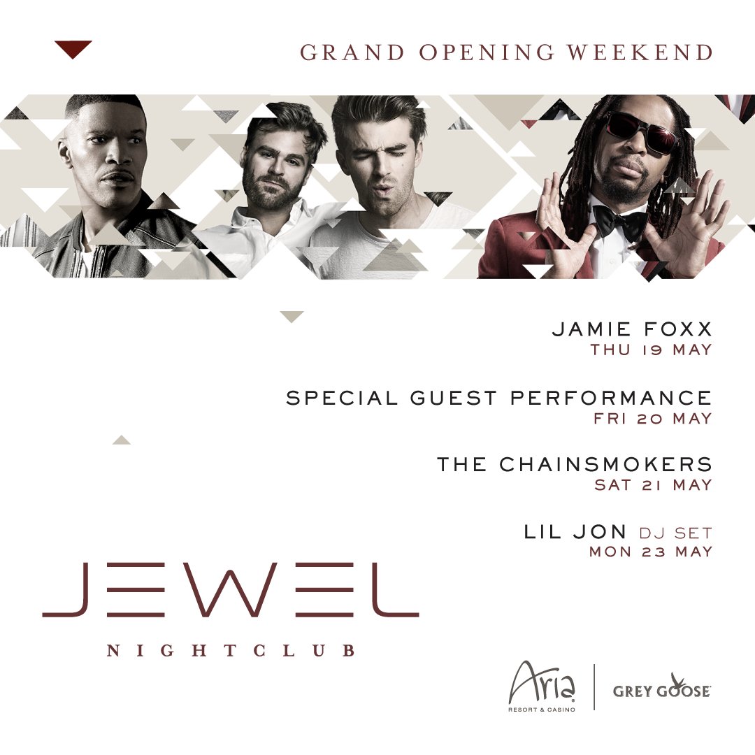 RT @MGMResortsIntl: We're excited to announce @jewellasvegas' Grand Opening featuring @iamjamiefoxx & @LilJon. https://t.co/e0i1BaAIxj http…