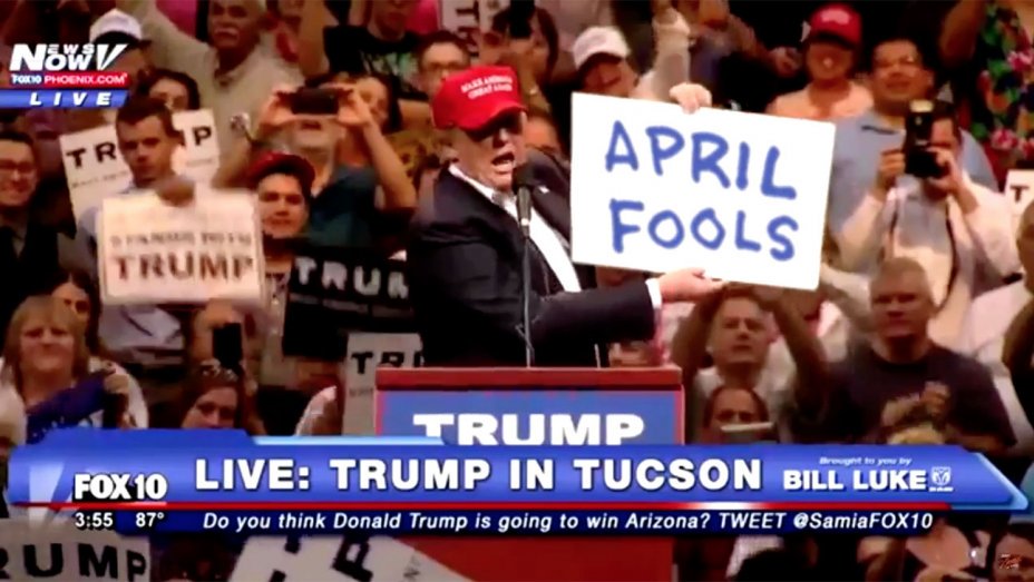 RT @THR: #AprilFools: The Donald Trump candidacy is a big prank, according to @JimmyKimmelLive https://t.co/03Y0jSuHbO https://t.co/6qlILeV…