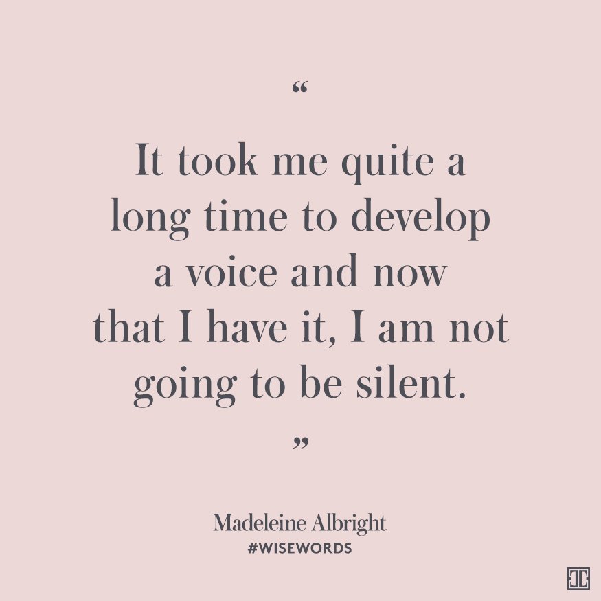 See more #WiseWords: https://t.co/3XroF5JtoQ #ITWiseWords #quote #inspiration #MadeleineAlbright https://t.co/QlHLreepmc