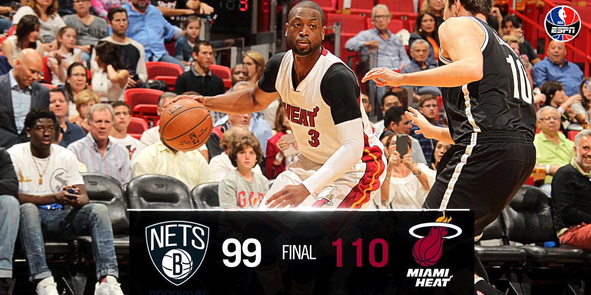 RT @ESPNNBA: Dwyane Wade drops 30 Pts to help lead the Heat to a 110-99 win over the Nets. https://t.co/0lowupRWEp