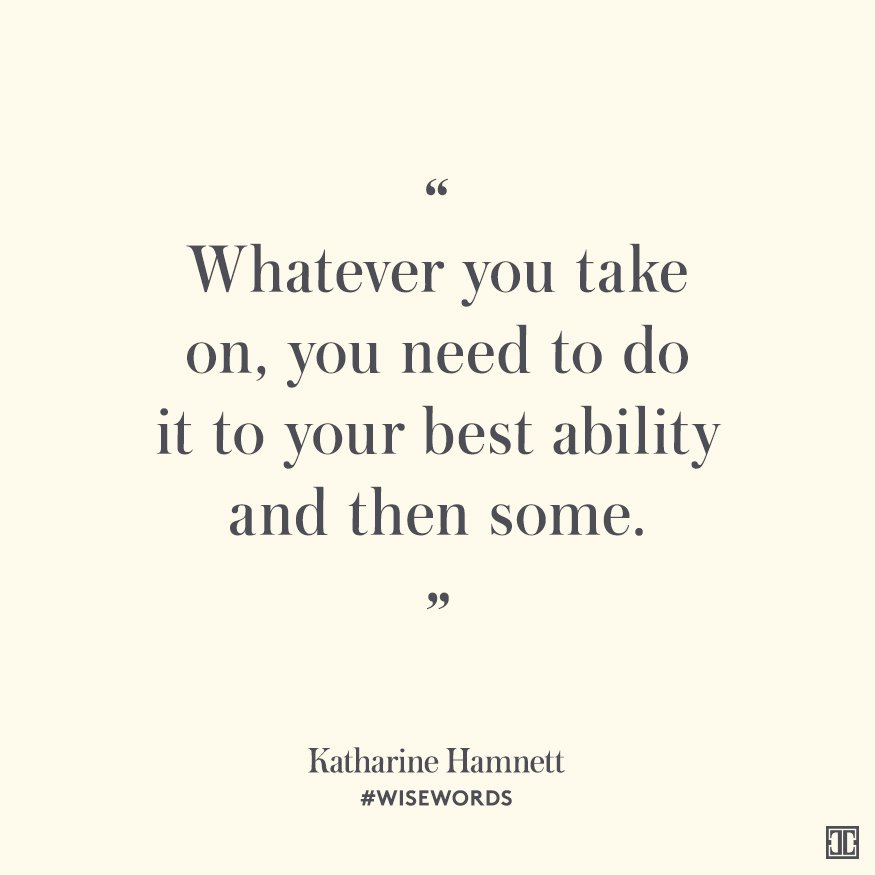 See more #WiseWords: https://t.co/44MXpaPYDi #ITWiseWords #quote #inspiration #KatharinHamnett https://t.co/5GJt3IpXfE
