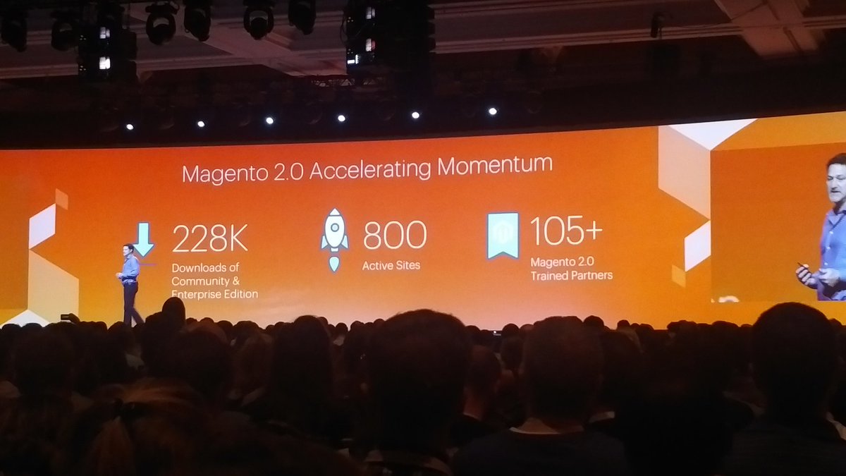 icubeus: The numbers are in for Magento 2.0. Impressive for a 4 months old platform. #MagentoImagine https://t.co/KLGKpUgQp3