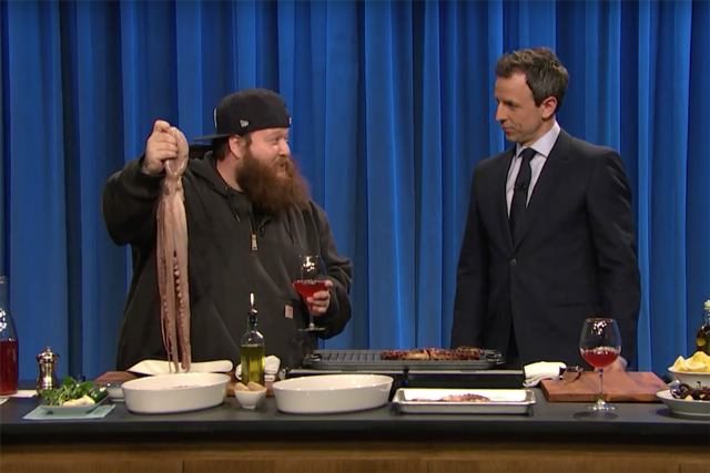 RT @ComplexMusic: Watch @ActionBronson show @sethmeyers how to cook ????,then listen to his new banger: https://t.co/pfbkuVYFCY https://t.co/r…