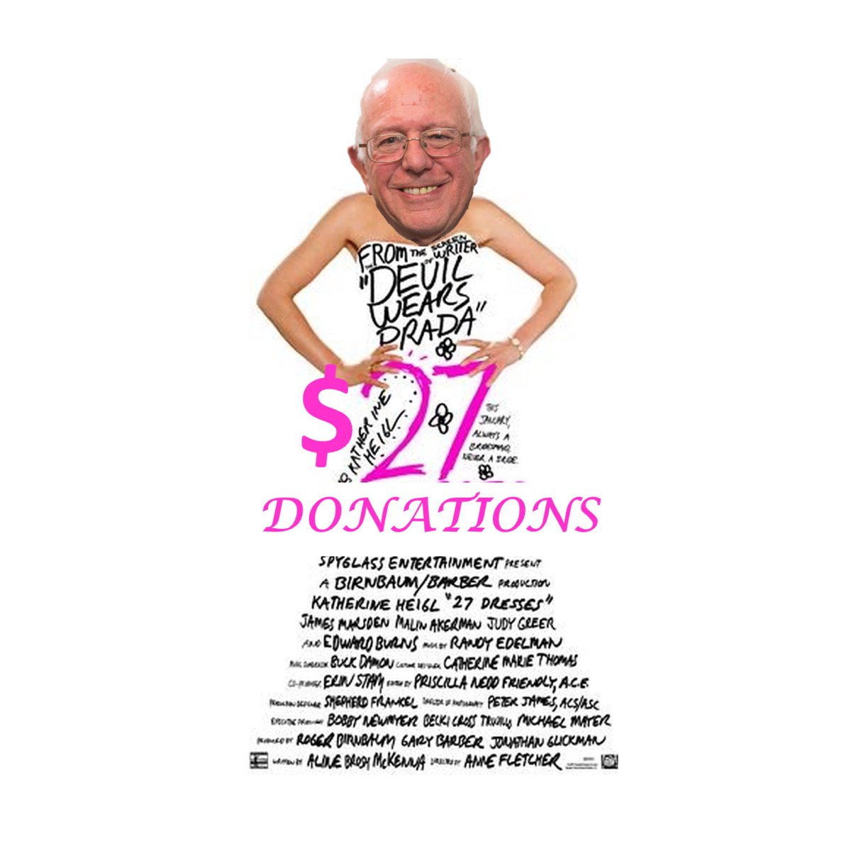 RT @SukieConley: $27 Donations #BernieHillaryRomComs https://t.co/xBclzRAK7I