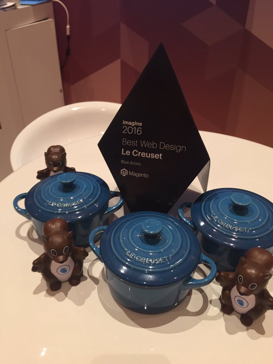 blueacorn: Morning #MagentoImagine! Check out our newest hardware- @magento Excellence Award for Best Web Design for @lecreuset https://t.co/cy7qPsL5lA