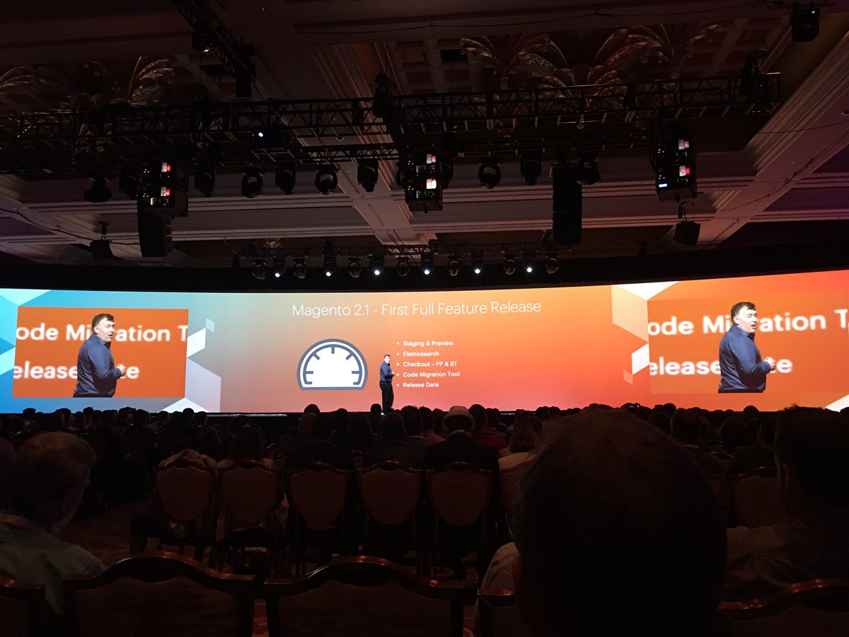 ebizmarts: As expected, @magento 2.1 announced by @ProductPaul at #MagentoImagine, lot of new features added since launch of M2 https://t.co/DGKNiDNtkw