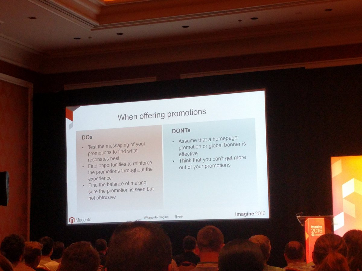 chrisjguerra: #ProTips for when offering promotions via @kpe #MagentoImagine https://t.co/KDUAWs37LX