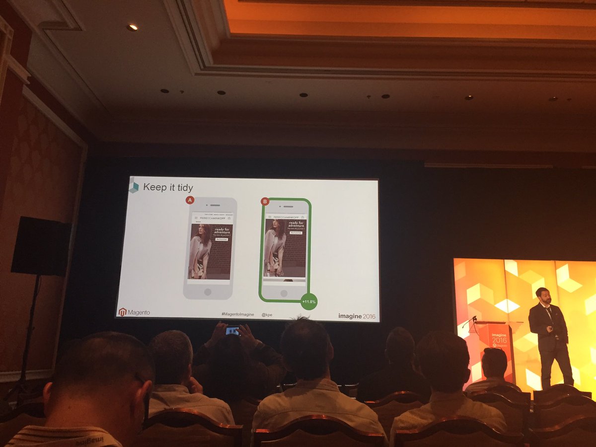 J_C_HSIEH: Simple changes can have a big impact and you don't know until you test #MagentoImagine @kpe https://t.co/rduOphdFhY