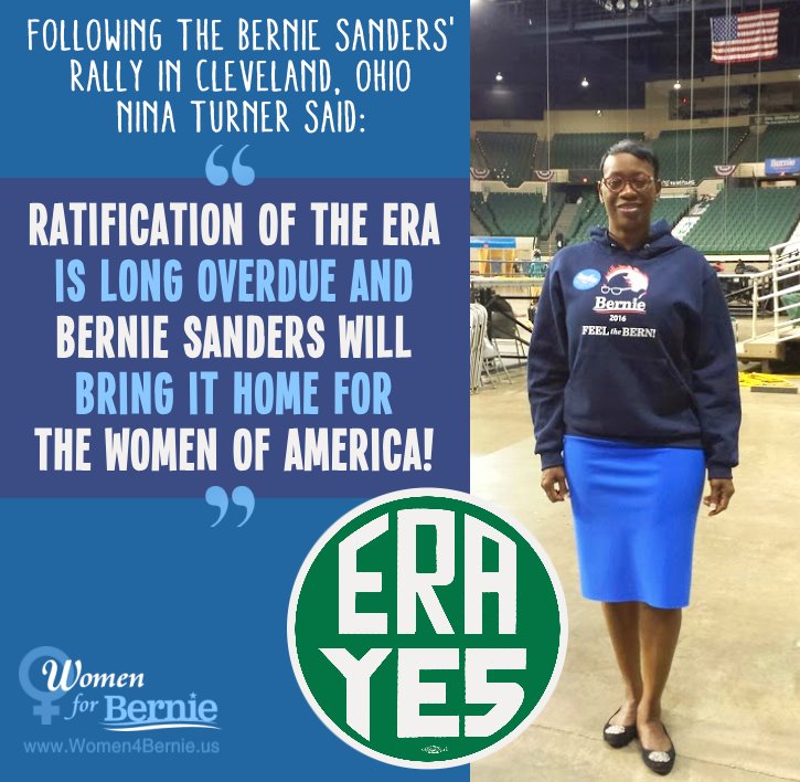 RT @Women4Bernie: Women have waited TOO LONG! Ratify the #ERA! @BernieSanders is the ONLY candidate to have it in their platform! https://t…