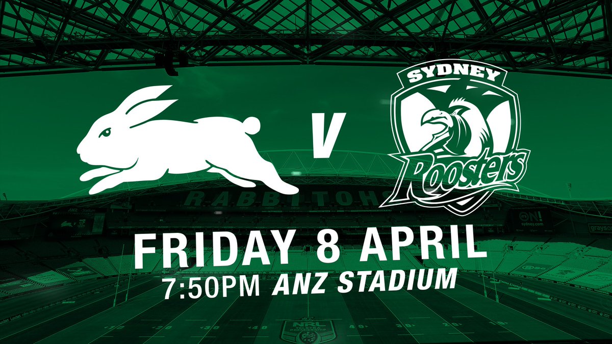 RT @SSFCRABBITOHS: INFO: The details on our clash with @sydneyroosters!

https://t.co/7x3l8CaMLX

#GoRabbitohs https://t.co/wOVHrGtfxD