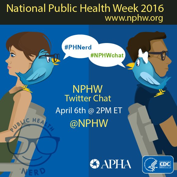 Happening at 2pm ET! Join us for a #NPHWchat with @NPHW @CDCgov and other partners. https://t.co/iciuSio2Zq