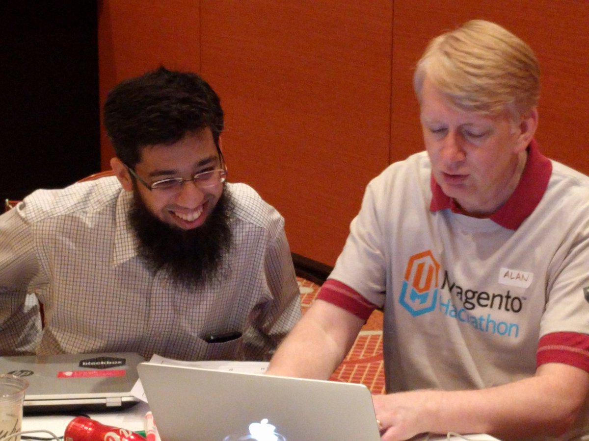 MIdreesButt: Magento 2 is easy when you have @akent99 helping you with it. #MagentoImagine @omarsalman @hackathon #Vegas https://t.co/a7cFeAos0J