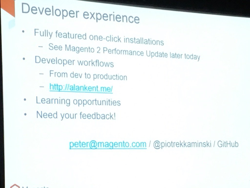 jonathanmhodges: One click Magento 2 installation! #MagentoImagine #developerdeepdive https://t.co/dKM3Wa42xP