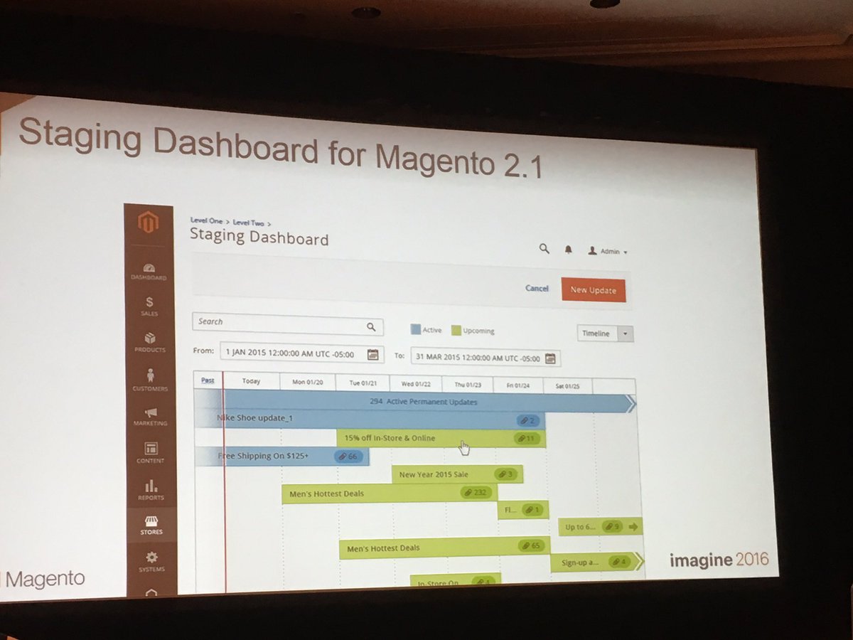 altima_na: Exclusive! Coming soon a staging dashboard! Retailer will be able to plan their product update! #MagentoImagine https://t.co/u79wYtzoAz