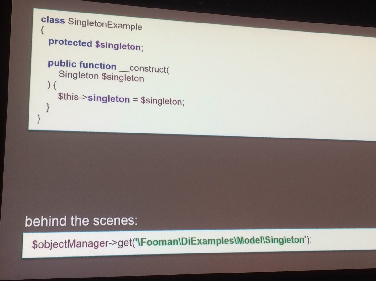 blackbooker: The singleton pattern in #magento2 #MagentoImagine #m2deepdive @foomanNZ https://t.co/GzEeJhBJ9k