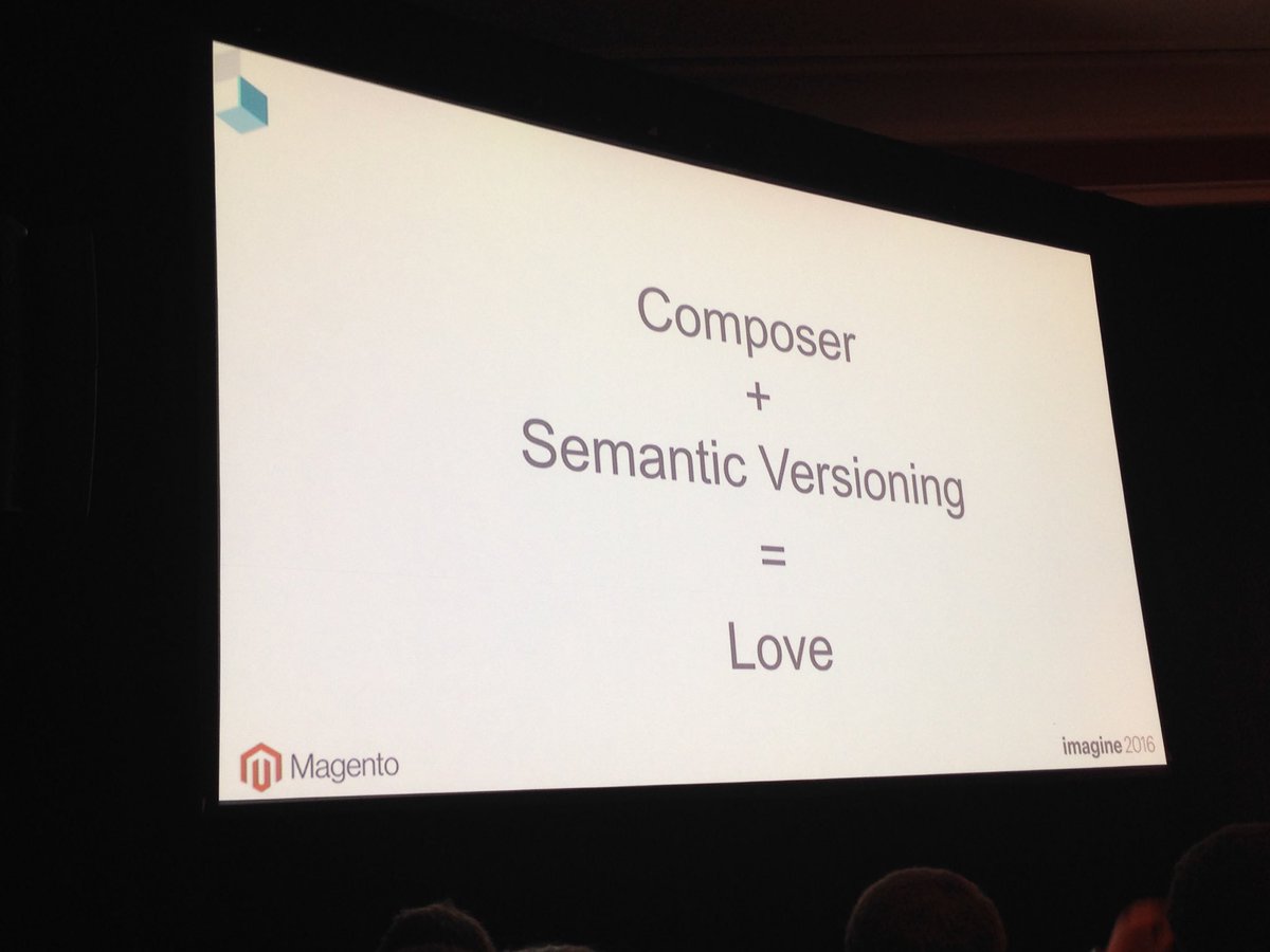 SheroDesigns: #Magento2: Composer + Semantic Versioning = Love ~ Kristof from @foomanNZ  #magentoimagine @magento https://t.co/Pef69UccaJ