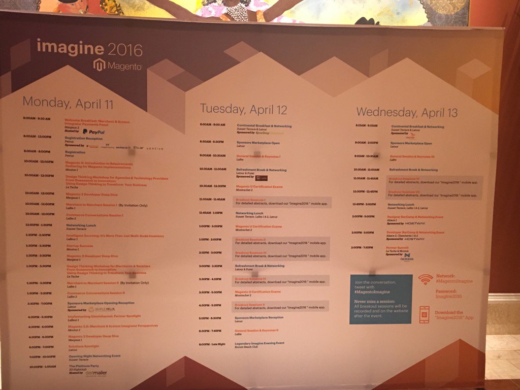 DCKAP: Here's the schedule #ImagineCommerce https://t.co/9JyJo2nRZF
