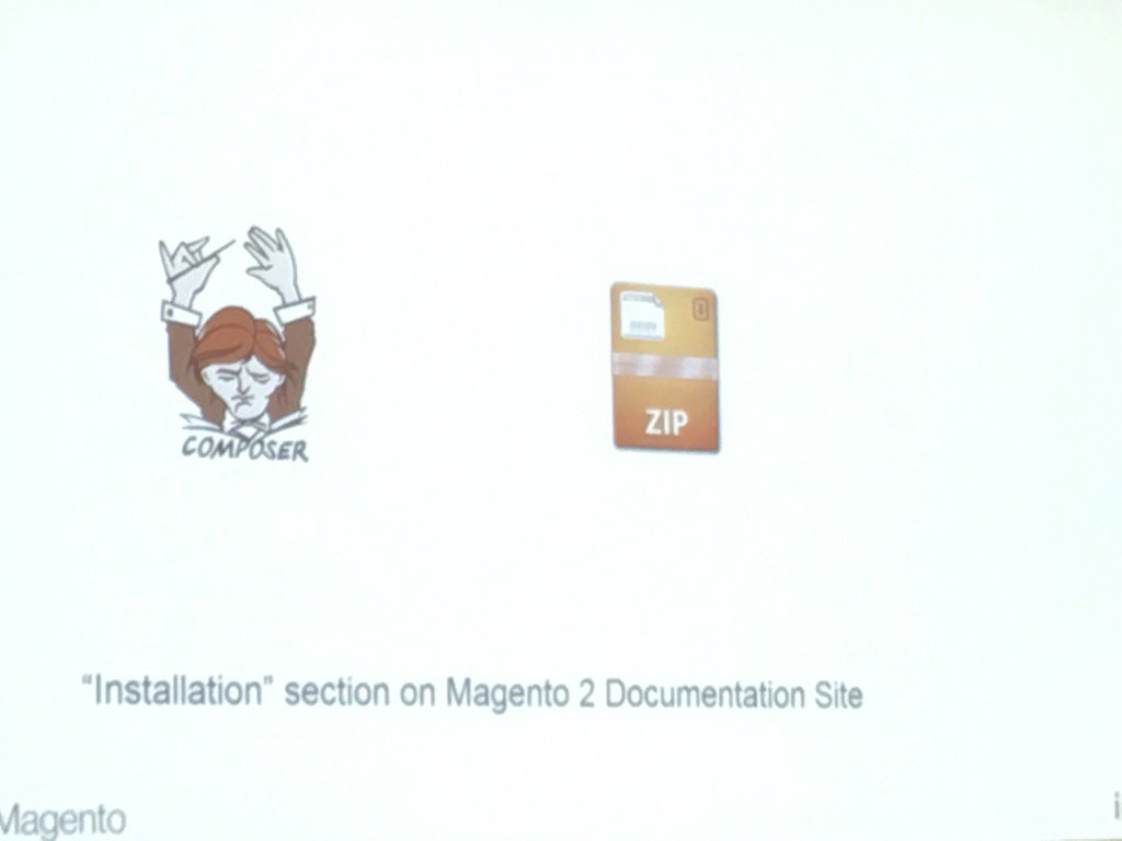 jonathanmhodges: Install #magento2 via composer or zip archive #MagentoImagine #deepdive https://t.co/G7VjPsB3Hr