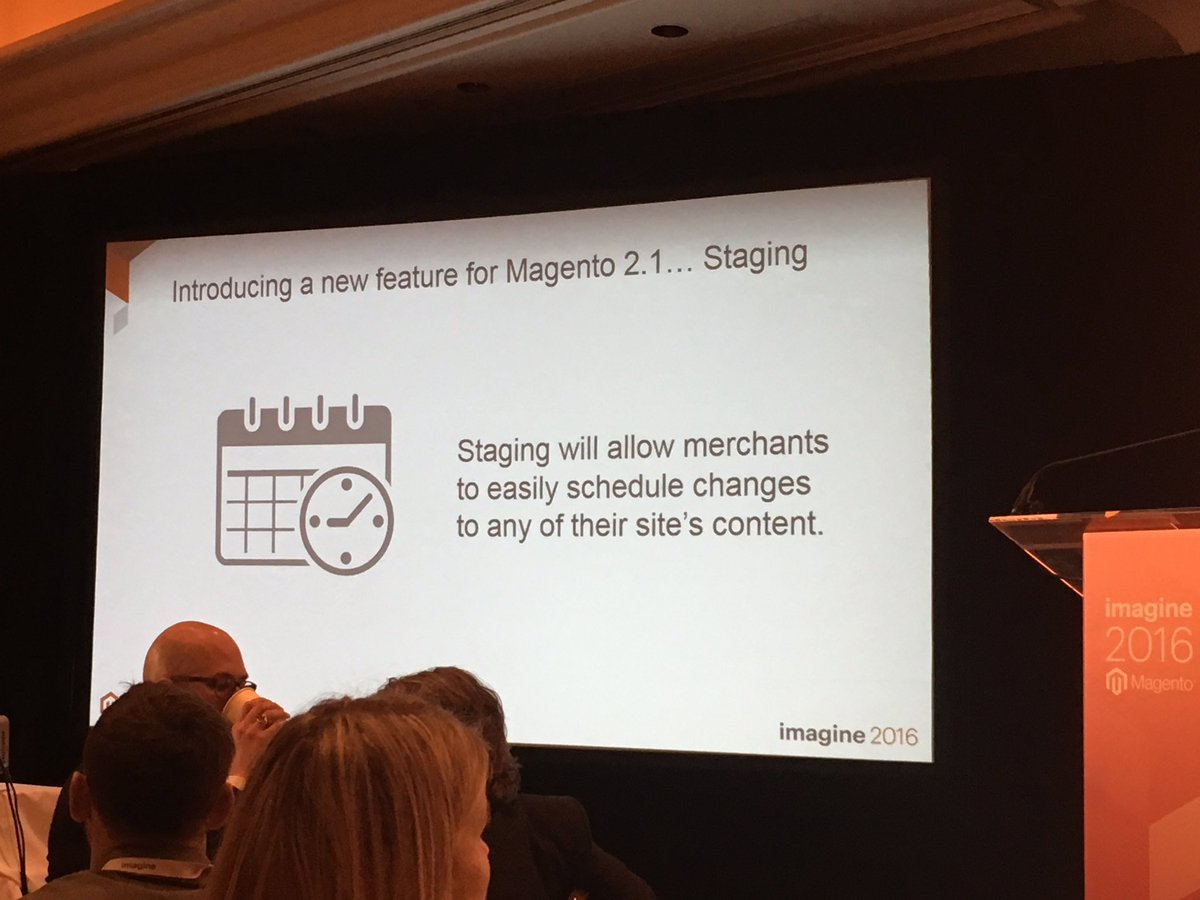 alexanderdamm: Content Staging will be one of the Main Features coming with #Magento 2.1n#MagentoImagine https://t.co/2N6hiU1q1k