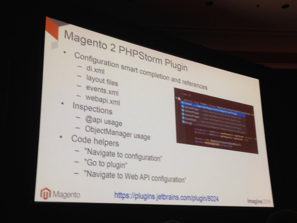 SheroDesigns: #Magento2 PHPStorm Plugin - thank you @magento for the useful #development tool! #magentoimagine https://t.co/1KBNkzCnaY