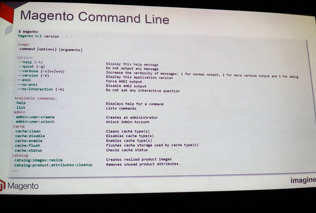 wejobes: Great new command line tool for Magento 2 development #MagentoImagine https://t.co/tUvmPFFZq4