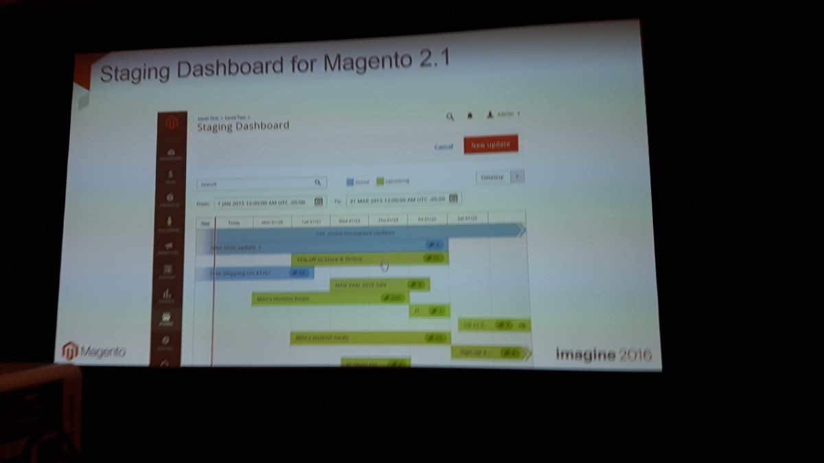 tig_nl: Sneak preview van #Magento 2.1 staging dashboard.  #DesignThinking #MagentoImagine https://t.co/fWVPgxfAdP
