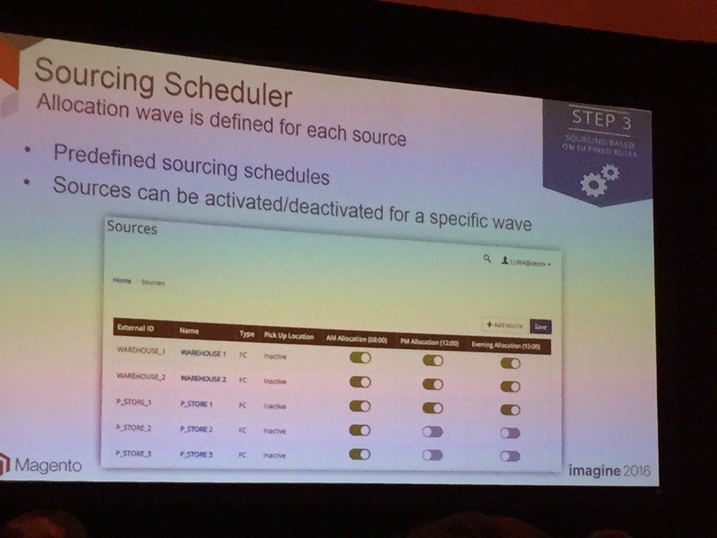 jerrysheldon: #MagentoImagine @magento order management source scheduler is nice functionality https://t.co/pZZtjYAiVA