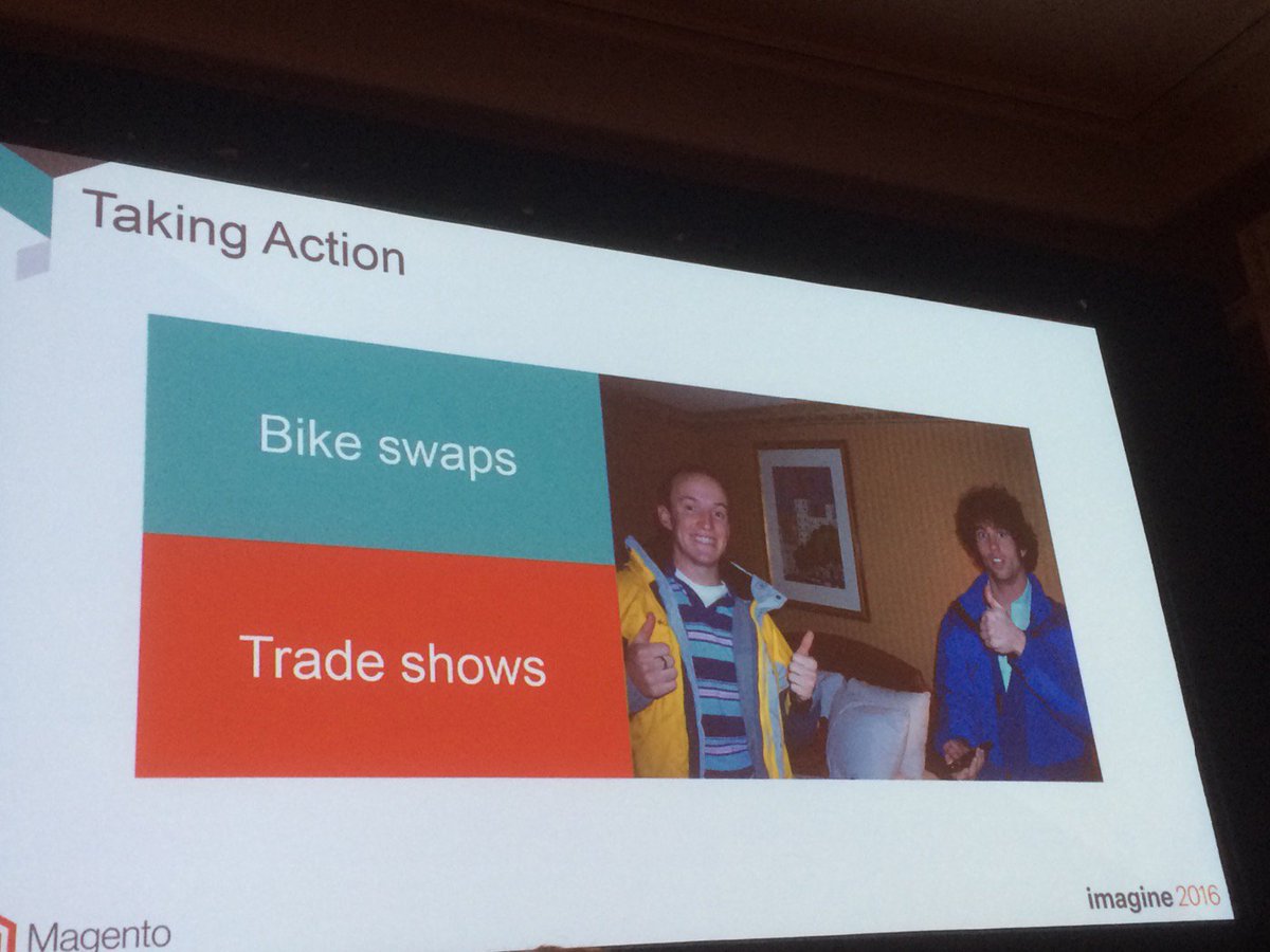 ntepper90: .@Bikewagon grew to $20 mill in 2016 from $0 in 2004, by selling @eBay and sourcing from bike swaps #MagentoImagine https://t.co/kOzcCWtSSe