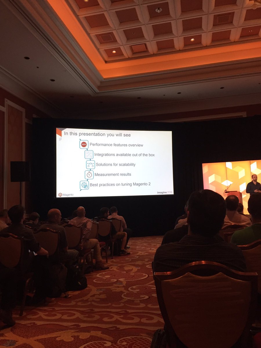 PieterCappelle: The session everyone has been waiting for :-) #MagentoImagine #performance https://t.co/2v4EZ46rOo