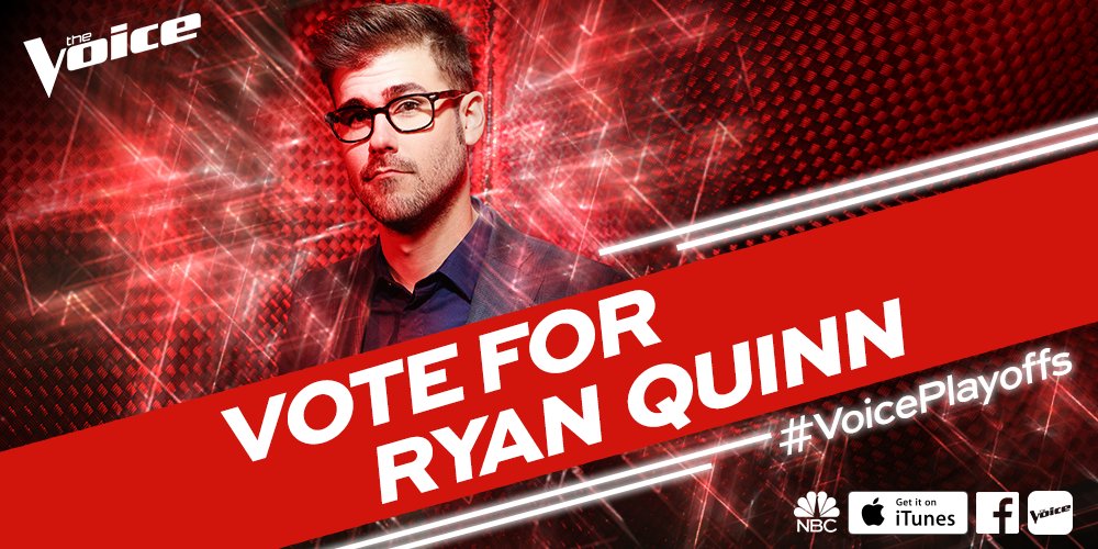 RT @NBCTheVoice: RT if you know you’re not the only one voting for @iamryanquinn tonight. #VoicePlayoffs https://t.co/KXuo6qsp6V