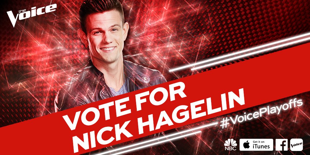 RT @NBCTheVoice: If you want @nickhagelin to stay, RETWEET because he slayed today. #VoicePlayoffs https://t.co/PHAZyL8LpA