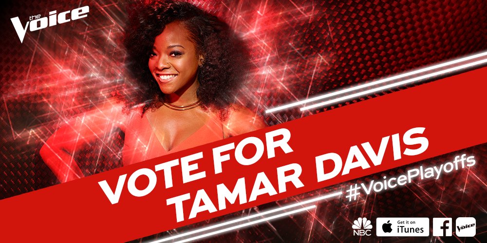 RT @NBCTheVoice: If you’re going to vote up @thetamardavis high like the waves tonight, RETWEET this now. #VoicePlayoffs https://t.co/XsT1I…