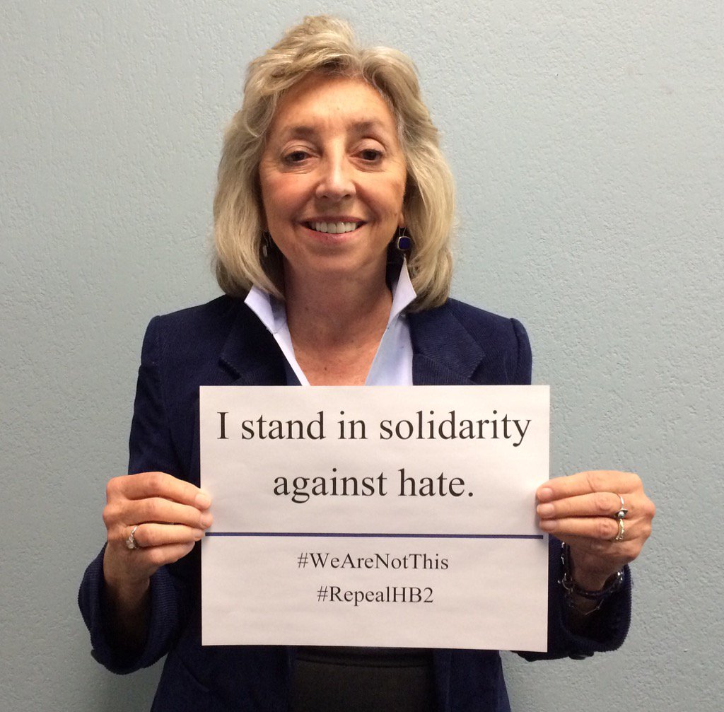 RT @repdinatitus: I stand in solidarity against hate #WeAreNotThis #RepealHB2 https://t.co/eIV6SlMsh2