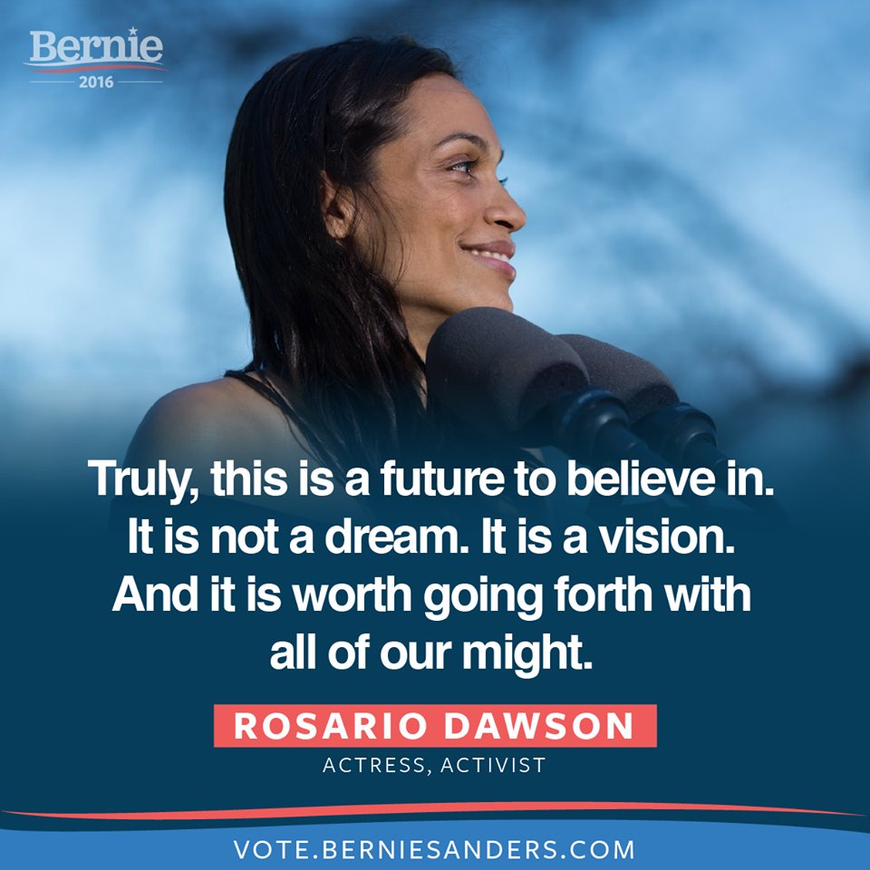 RT @fightdenial: @rosariodawson thank you for your strong support of future President @BernieSanders Vote together and defeat Trump! https:…
