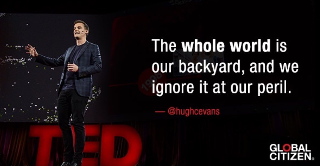 A powerful TED talk by #GlobalCitizen's @hughcevans, watch here: https://t.co/CPxabH8YKX https://t.co/u4BPSbcr15