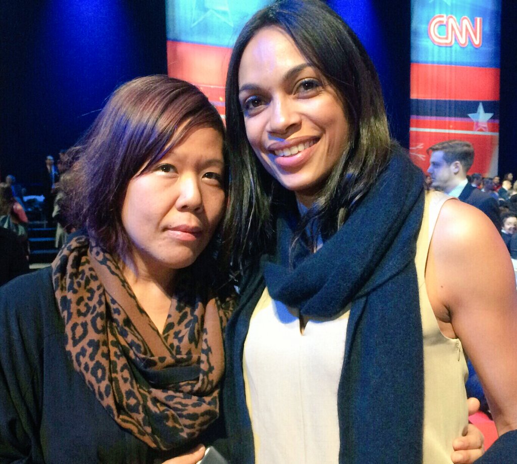RT @WaywardWinifred: Me and @rosariodawson reunited at #DemDebate. We strong for @BernieSanders. We win for each other. https://t.co/Gm2rIF…