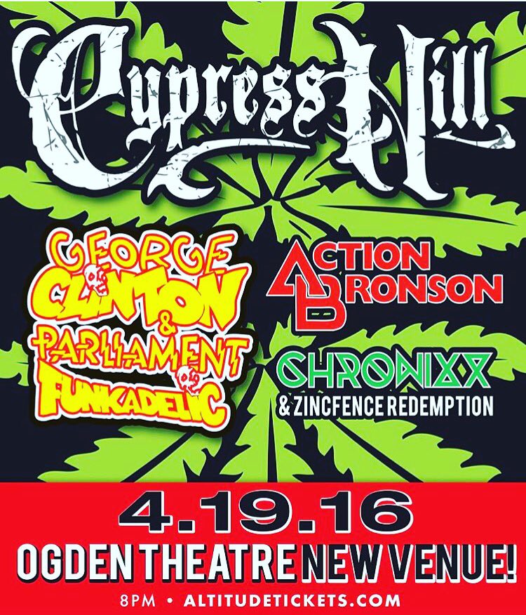 RT @B_Real: Tomorrow nite @cypresshill @ActionBronson & the legendary George Clinton puttin it down @ the @ogdentheatre #Denver https://t.c…