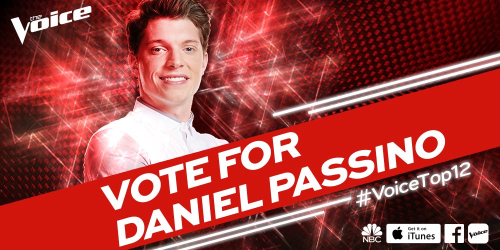 RT @NBCTheVoice: If it’s human nature to vote for @danielpassino tonight, RETWEET to tell everyone. #VoiceTop12 https://t.co/UKuBhSMh1k