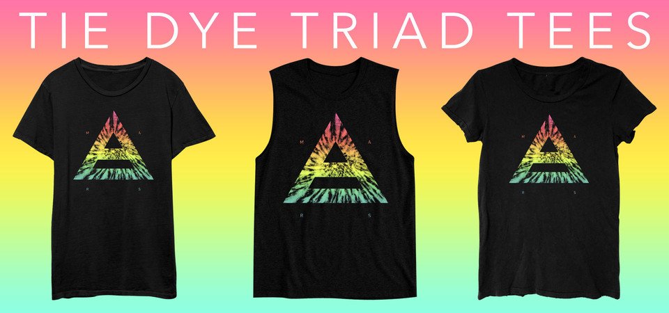 RT @30SECONDSTOMARS: Be bright, bold + festival ready with new MARS Triad Tie Dye Tees, now in the @MarsStore. | https://t.co/TKsbg0hlj9 ht…