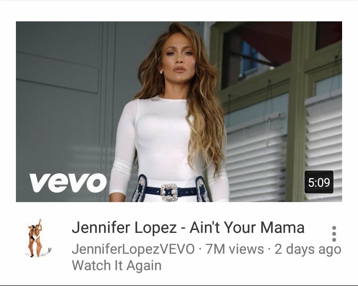 RT @JloBarbieQueen1: 2 days 7 millions views ???????? yeah mama you're KILLEN IT!! ???????? #AintYourMama @jlo https://t.co/c3tAh1hiES