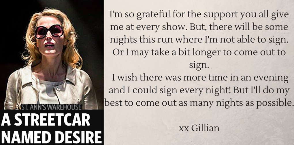 A note about signing after #Streetcar @stannswarehouse... https://t.co/I9H9YtyE12