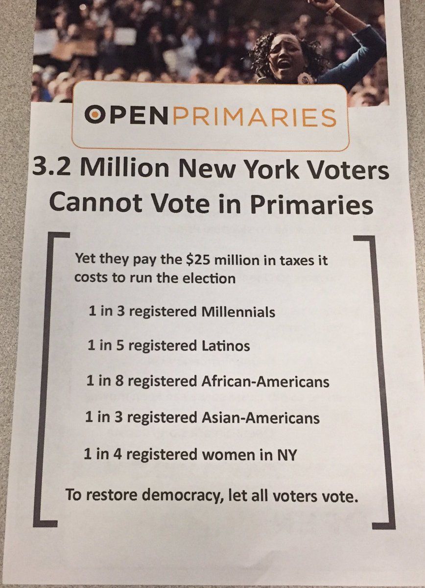 RT @ArabsForBernie: Closed primaries close off voters from participating in our democracy. Time to open them up #allvotersvote #NotMeUs htt…