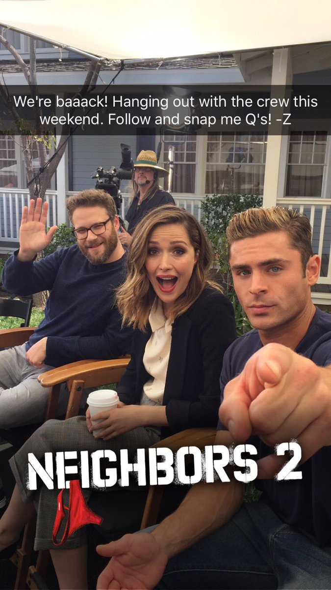 Taking over the #Neighbors2 @Snapchat this weekend! Follow neighborsmovie and snap me your Q's. https://t.co/orX0YsCBtw
