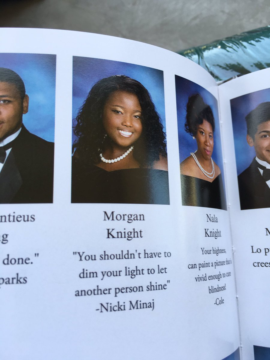 RT @MorganPnkPrint: @NICKIMINAJ but LOOK I wanted you to see this a few days ago if you're still here lol , my senior quote ???????? https://t.co…